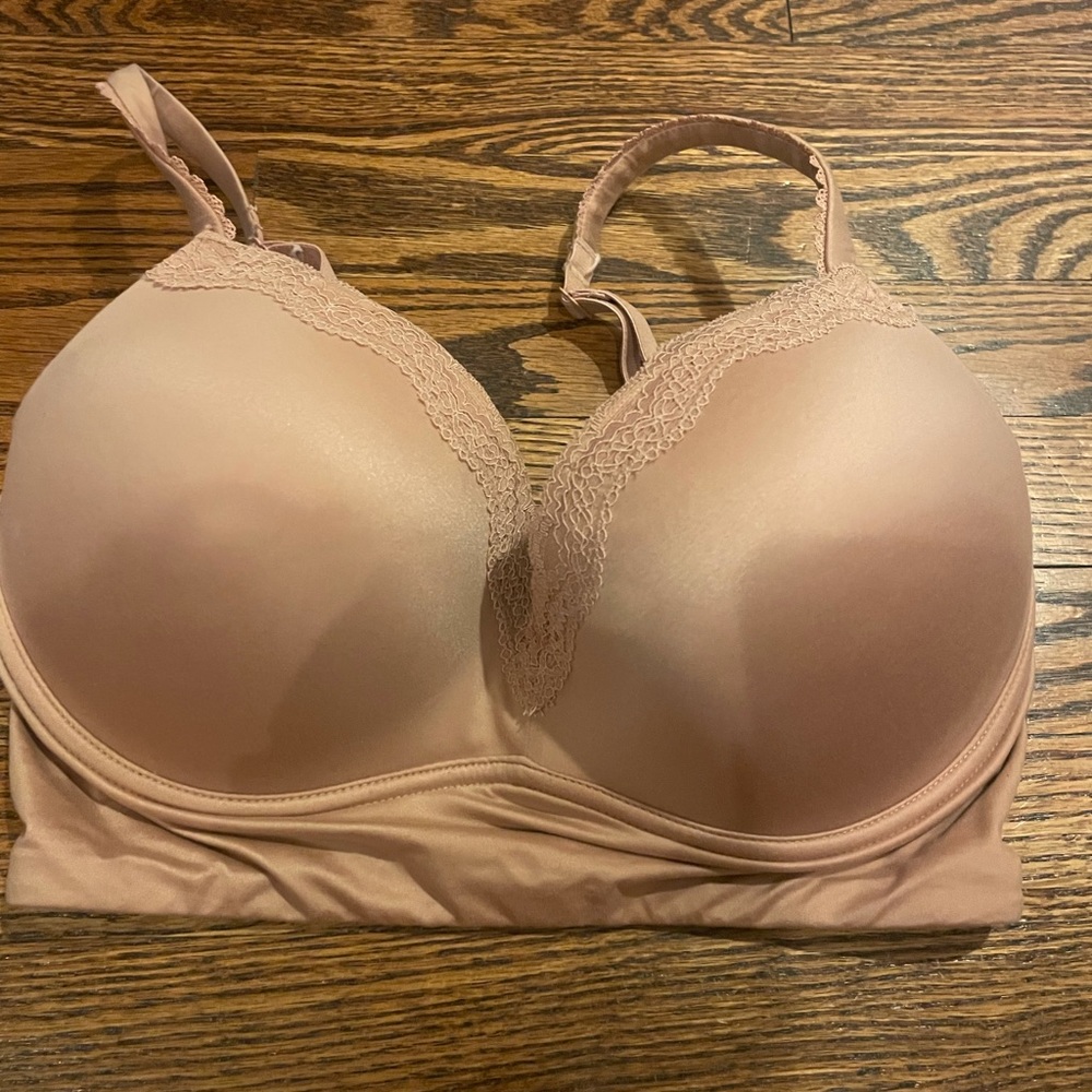 tan padded push up lounge bra